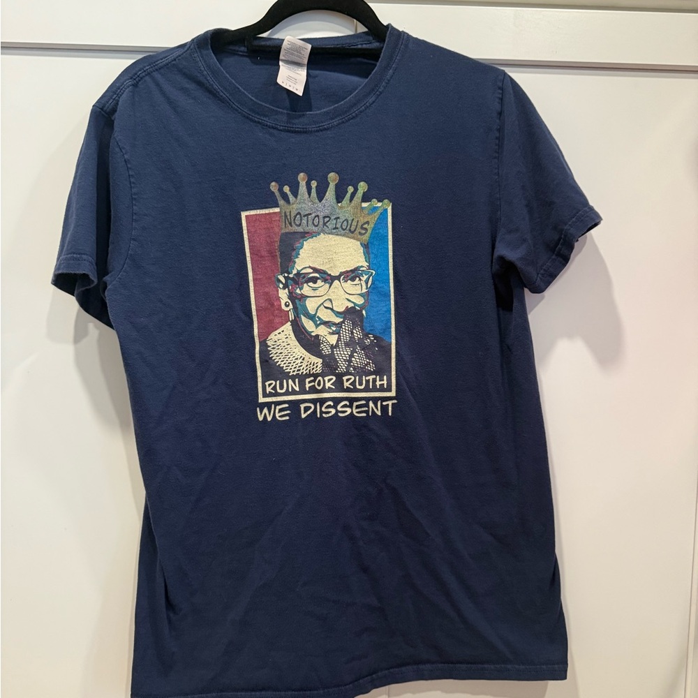 Med Blue Graphic T-Shirt of RBG Ruth Bader Ginsburg late Supreme Court Justice